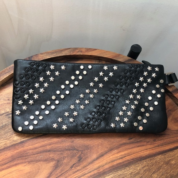 Danier leather and studs clutch - Picture 1 of 2